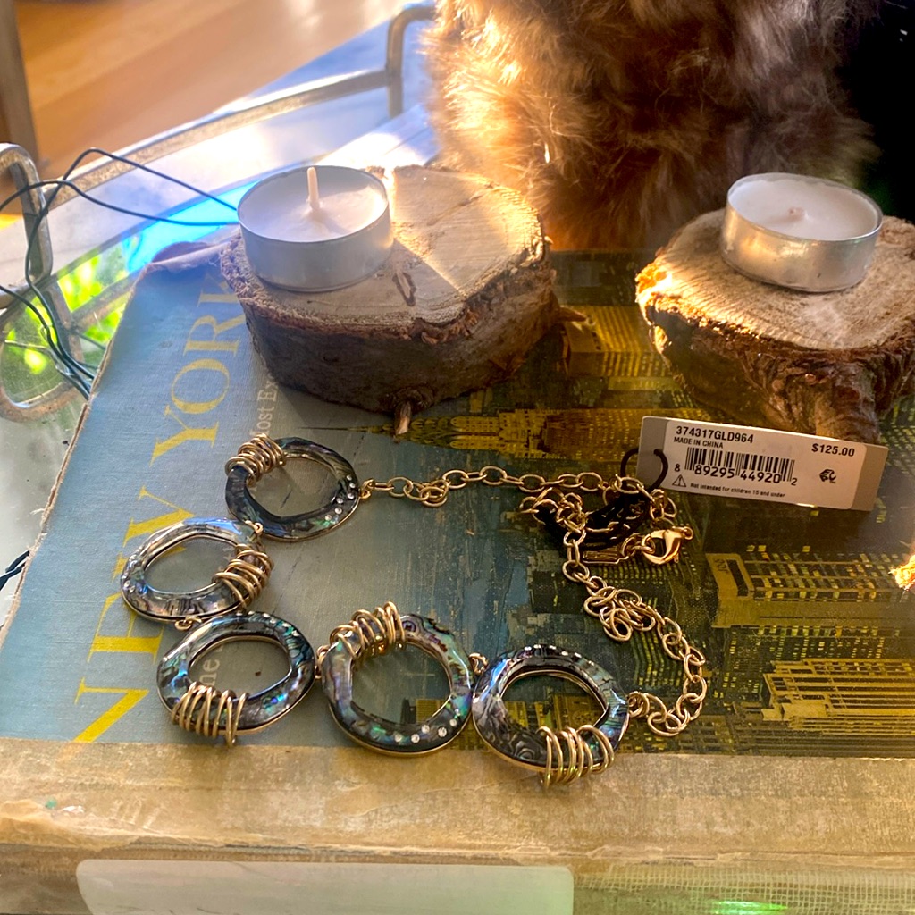 Robert Lee Morris Soho Womens Abalone Link Frontal Necklace 80$